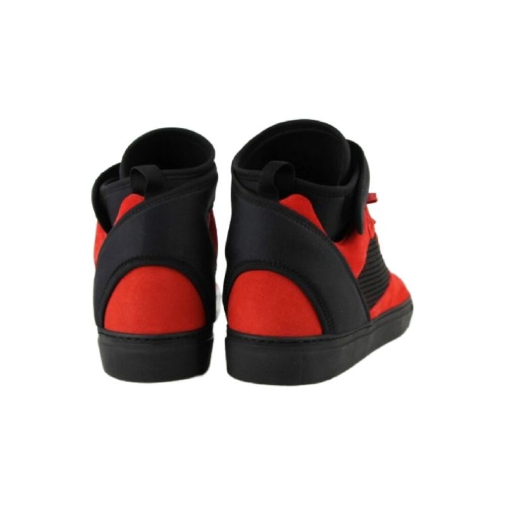 Balenciaga Men's High Top Black / Red Suede Leather Sneakers (42 EU / 9 US) - Picture 6 of 7